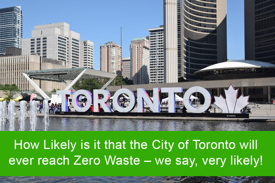 How Likely is it that the City of Toronto will ever reach Zero Waste – we say, very likely!
